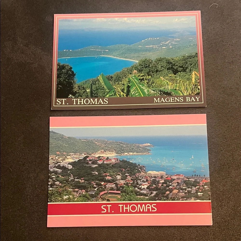 Lot of 2 St Thomas Magens Bay Aerial View Beach Unposted Postcards